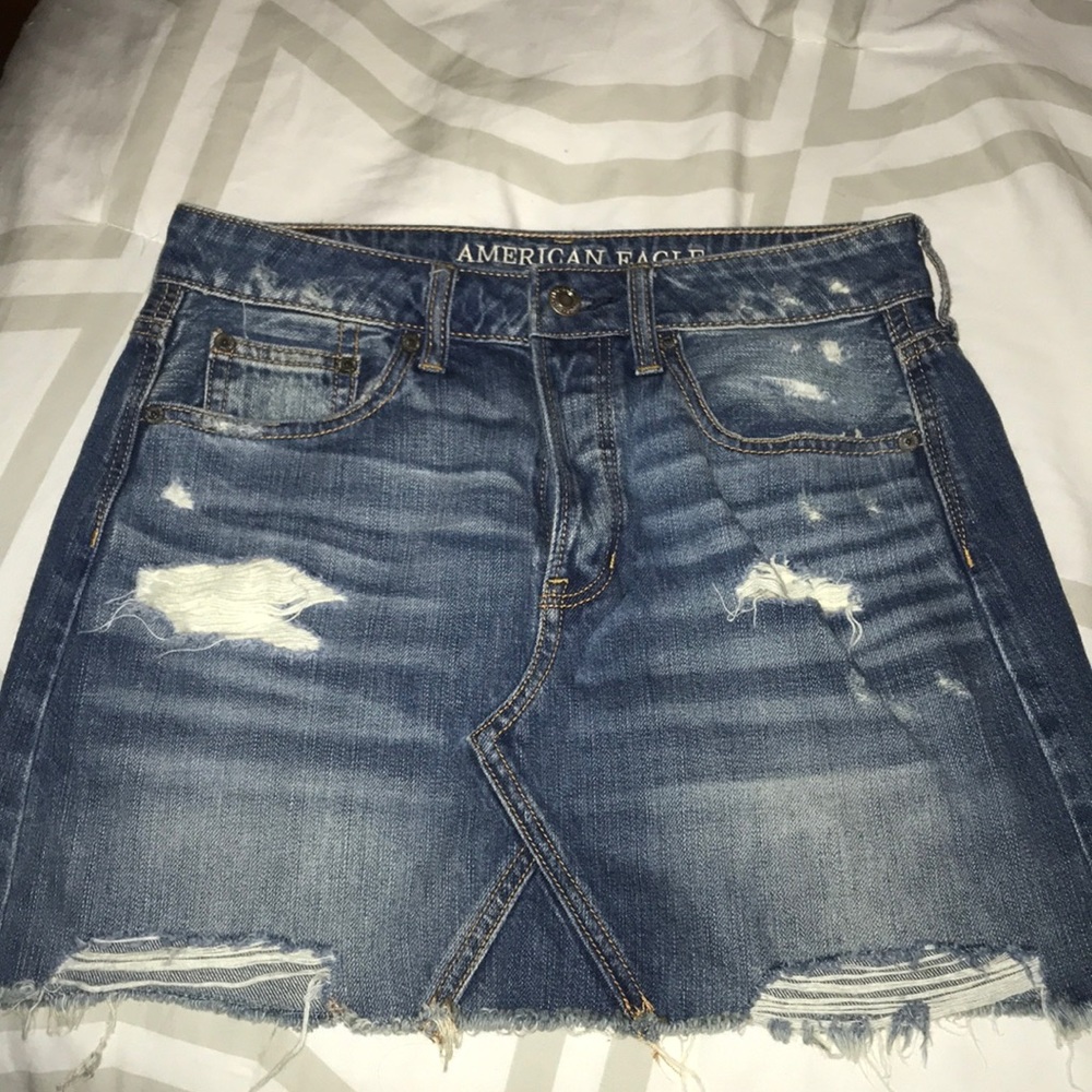 Distressed Denim Skirt American Eagle